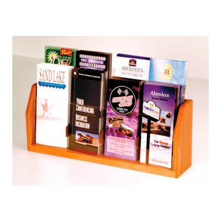 Wooden Mallet Countertop 8 Pocket Brochure Display - Medium Oak LT-8MO